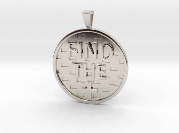 Find the Positive Pendant with Bail in Rhodium Plated Brass