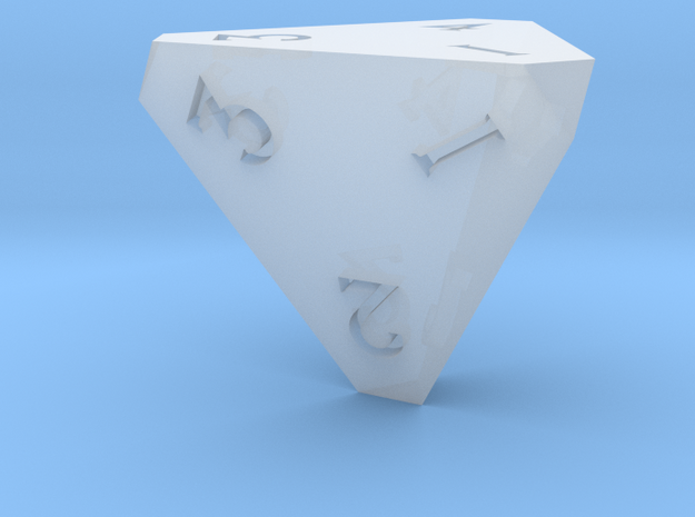 Sharp Edged d4 Die - Polyhedral Dice - 4 Sided Die in Tan Fine Detail Plastic