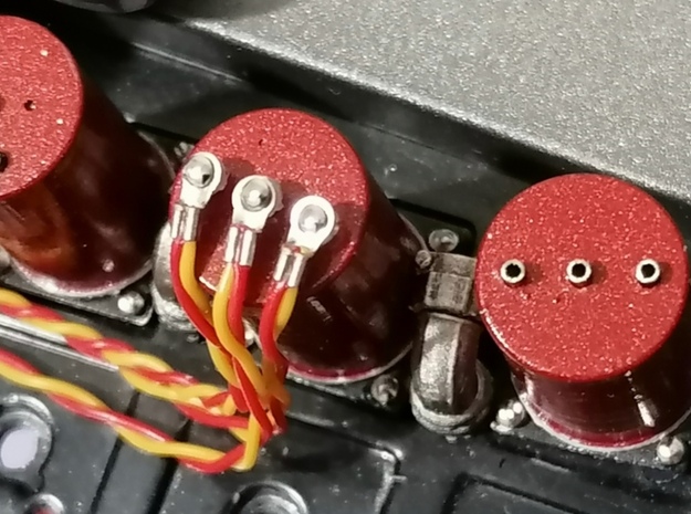 Red Capacitors + Elbows Delorean eaglemoss in Tan Fine Detail Plastic