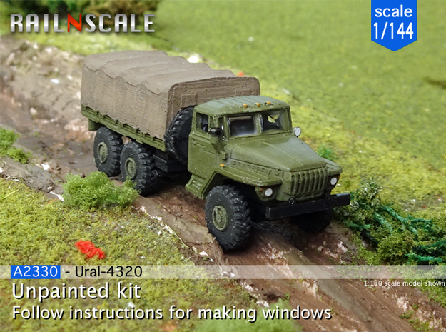 Ural-4320 (1/144) in Gray Fine Detail Plastic