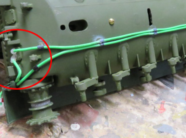 1/35th scale M60 / M48 bulldozer plumbing elbows