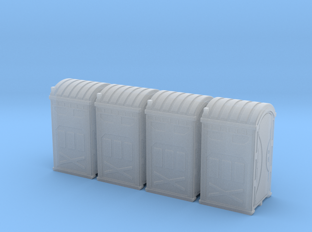 HO 1_87 Portable Toilet - Portaloo x 4 in Smooth Fine Detail Plastic