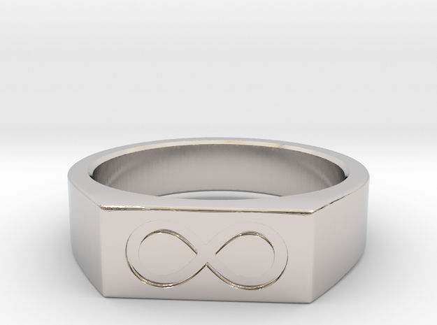 Infinity Ring in Rhodium Plated Brass: 8 / 56.75