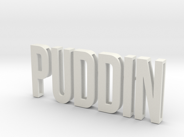 Cosplay Slide Letter Kit - PUDDIN in White Natural Versatile Plastic