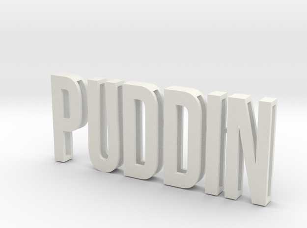 Cosplay Slide Letter Kit - PUDDIN (bent U) in White Natural Versatile Plastic