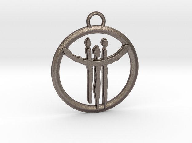 Formless Oedon Pendant in Polished Bronzed-Silver Steel