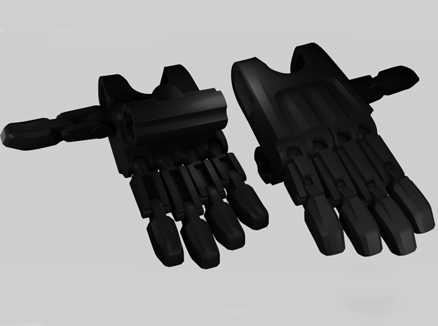 B:JtO articulated hands [Alternative-axle version] in Black Natural Versatile Plastic
