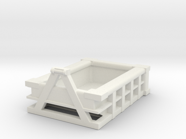 5Yd Construction Dumpster 1/48 in White Natural Versatile Plastic