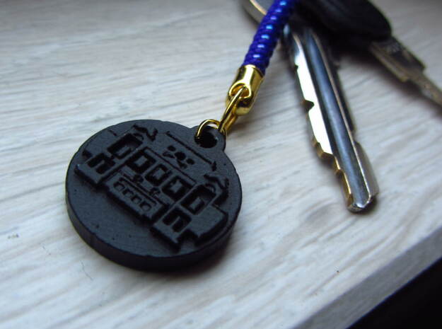 Mojiko Station necklace, keychain for train lover  in Black Natural Versatile Plastic