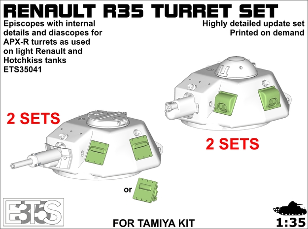 ETS35041 diascopes & episcopes for Tamya R35 1:35 in Tan Fine Detail Plastic
