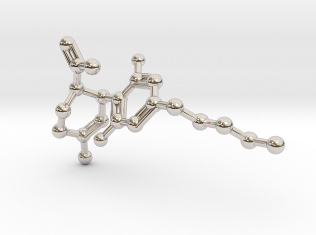 CBD Molecule Necklace Small in Platinum