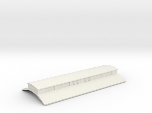 Bingley Works O-16.5 Coach kit roof - Clerestory in White Natural Versatile Plastic