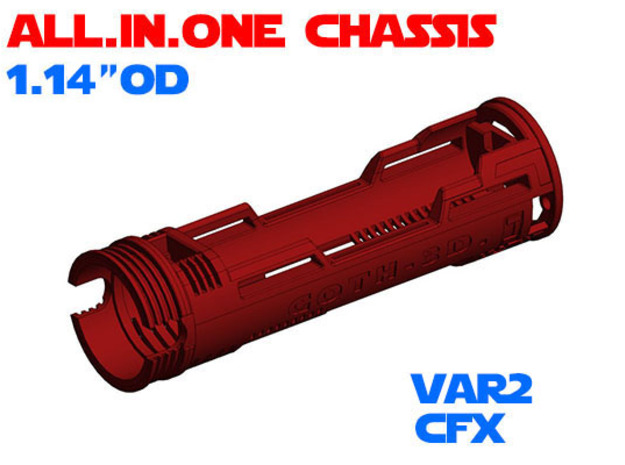 ALL.IN.ONE - 1.14"OD - CFX chassis Var2 in White Natural Versatile Plastic