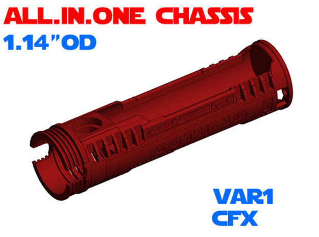 ALL.IN.ONE - 1.14"OD - CFX chassis Var1 in White Natural Versatile Plastic