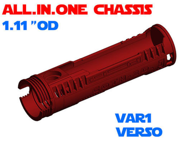 ALL.IN.ONE - 1.11"OD - Verso chassis Var1 in White Natural Versatile Plastic