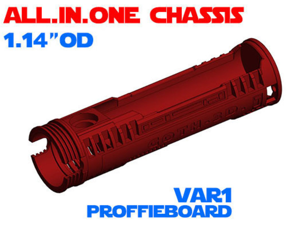 ALL.IN.ONE - 1.14"OD - Proffie chassis Var1 in White Natural Versatile Plastic