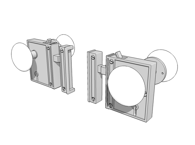 Rim Locks in Clear Ultra Fine Detail Plastic
