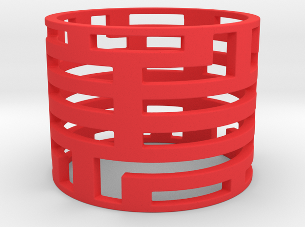 Bars ring in Red Processed Versatile Plastic: Large