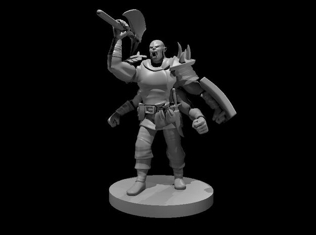 Half Orc Four Armed Barbarian in Tan Fine Detail Plastic