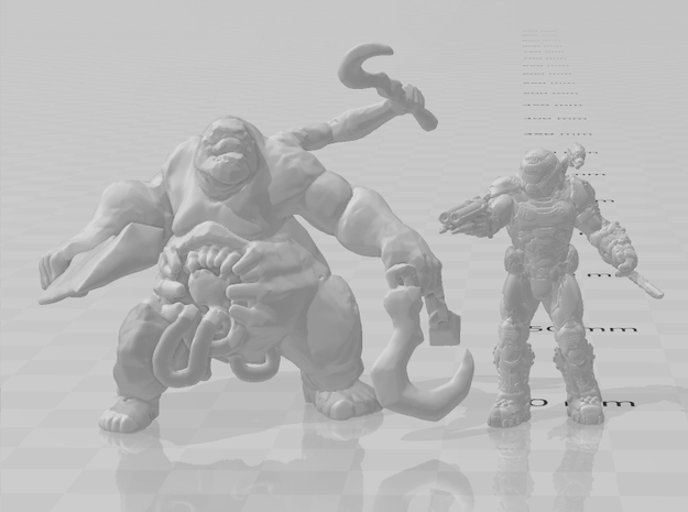 Abomination monster DnD miniature fantasy scifi in Gray PA12