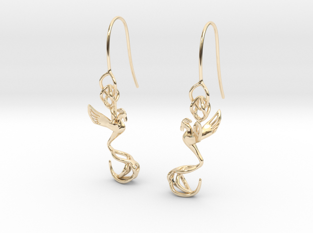 Phoenix earring in 14k Gold Plated Brass