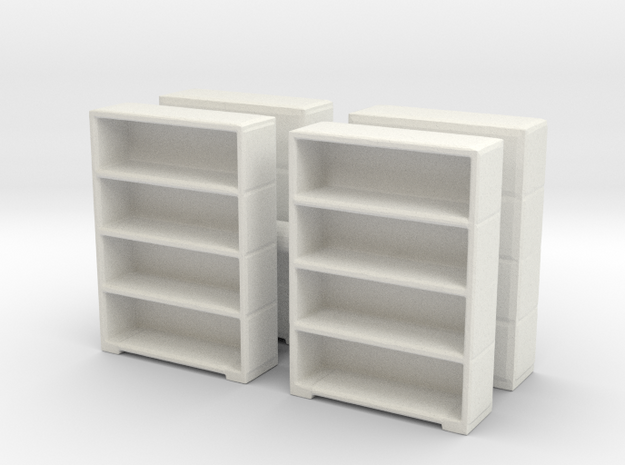 Bookshelf (x4) 1/100 in White Natural Versatile Plastic