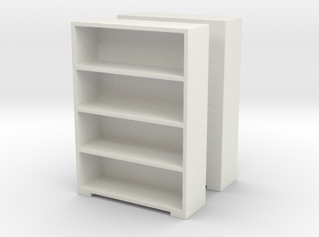 Bookshelf (x2) 1/72 in White Natural Versatile Plastic