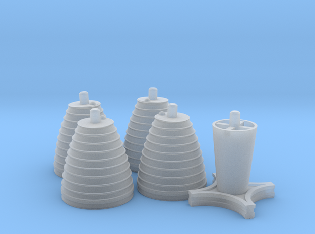 H-1 Engines Early Version (1:70 Inboards ONLY) in Smooth Fine Detail Plastic