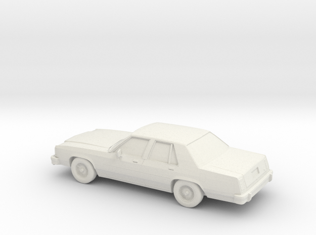 1/64 1979-87 Ford Crown Victoria Sedan in White Natural Versatile Plastic