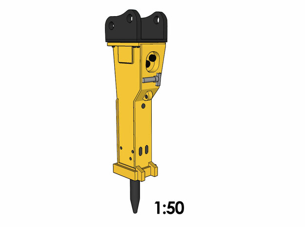 1:50 - Hydraulic Hammer for 20-25t excavators in Tan Fine Detail Plastic