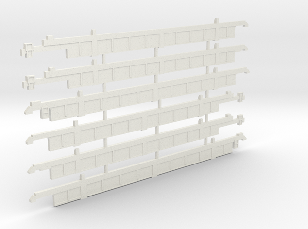 53' thrall well car sides in Nscale in White Natural Versatile Plastic