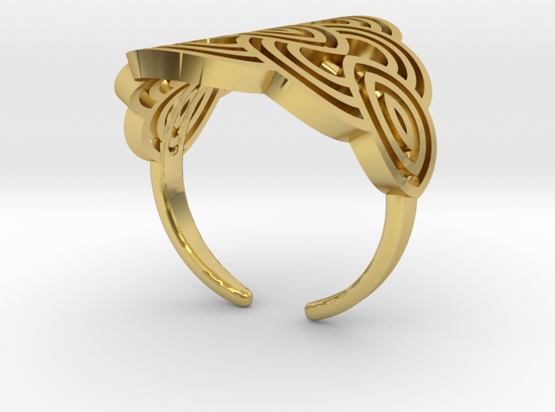 Art deco ark ring in Polished Brass