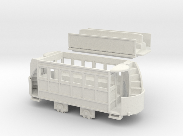 00 Scale Freelance Horse Tram in White Natural Versatile Plastic