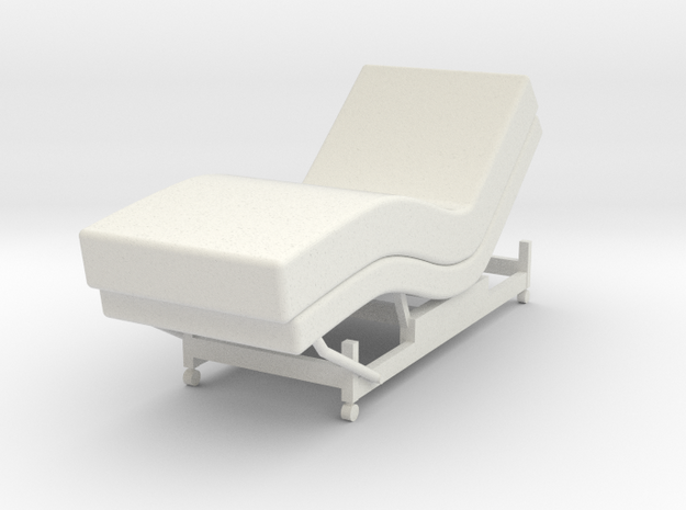 Medical Bed 1:18 in White Natural Versatile Plastic