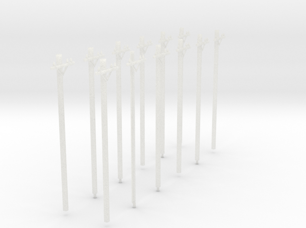 HO-Scale Power Poles in Tan Fine Detail Plastic