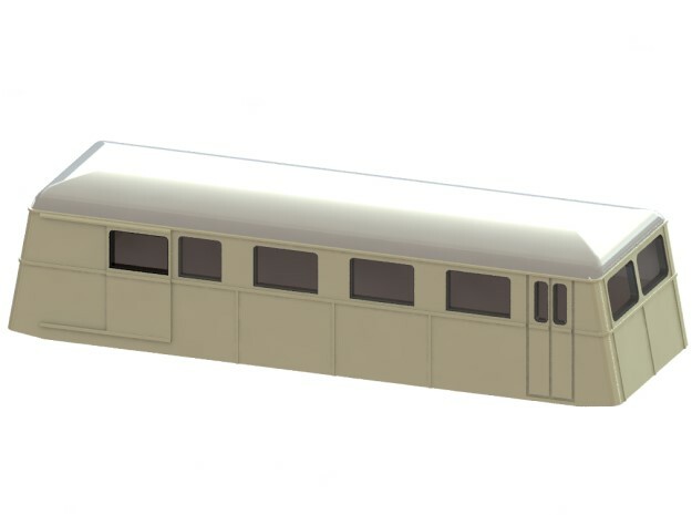 Swedish wagon for railcar UCFo1 / UCFo2s H0-scale in White Processed Versatile Plastic