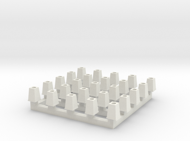 Streetlight Base HO scale x25 in White Natural Versatile Plastic: 1:87 - HO