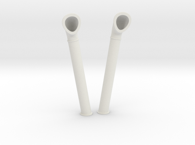 1/24 DKM Schnellboot Midship Vent Pipes Set in White Natural Versatile Plastic