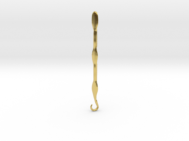 Ear / Cosmetic spoon from Middle Harling Burial 45 in Polished Brass
