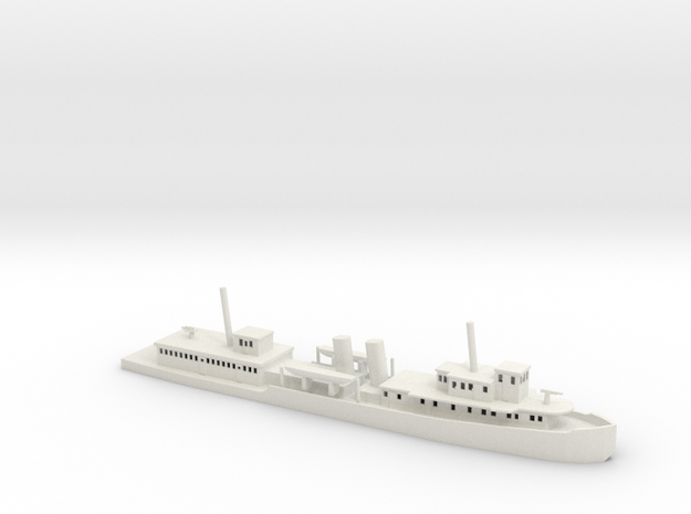 1/285 Scale USS Luzon River Gun Boat in White Natural Versatile Plastic