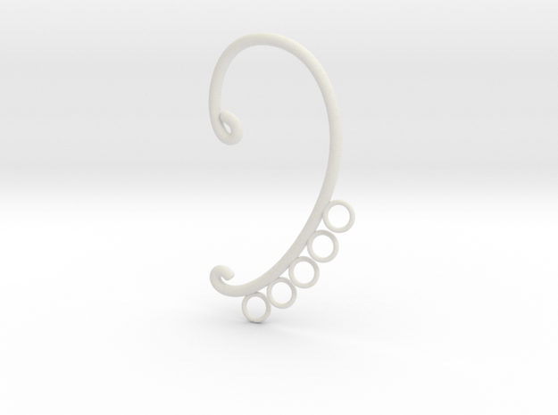 Cosplay Ear Hook Base (style 2) in White Natural Versatile Plastic