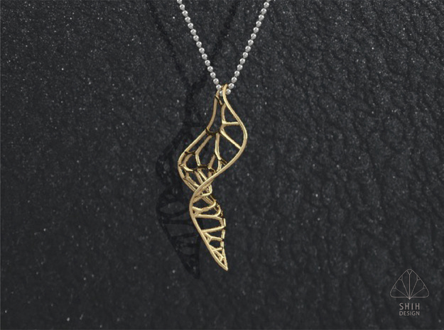 ERO2 Necklace  in Polished Brass