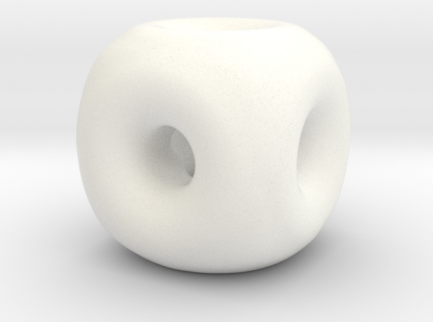 22mm Round Edgeless Cube in White Processed Versatile Plastic