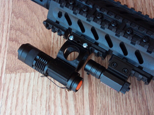 Lowered Fast Detach Rail Mount for Mini Cree Torch in Blue Processed Versatile Plastic