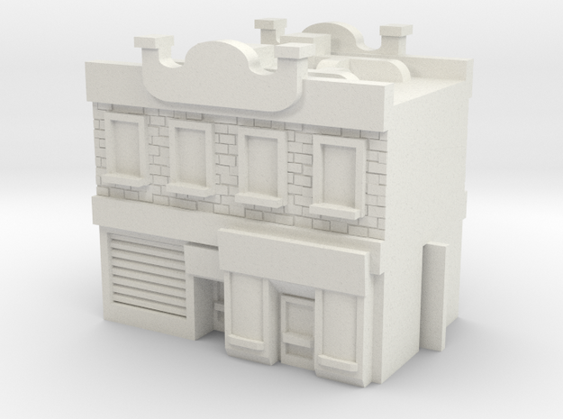Row Buildings - Mid - Shops 1 Facade in White Natural Versatile Plastic