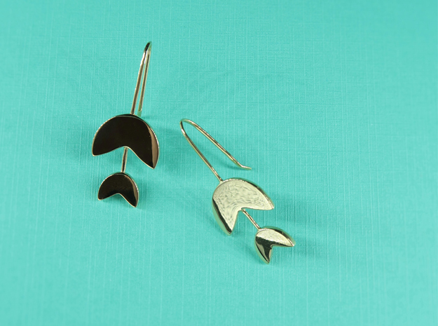 Tulip Earrings - Everyday Earring - Flower Earring in Polished Brass