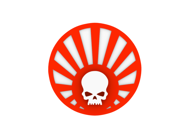 Rising Death Sun Clan Shoulder Pad Symbols in Tan Fine Detail Plastic