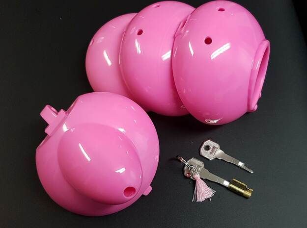 55mm Back for Heart-ON Chastity's Contained and Ca in Pink Processed Versatile Plastic