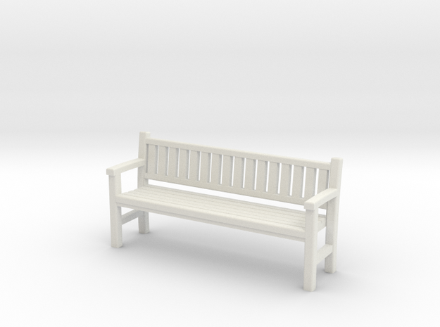 Park Bench - 4mm Scale in White Natural Versatile Plastic