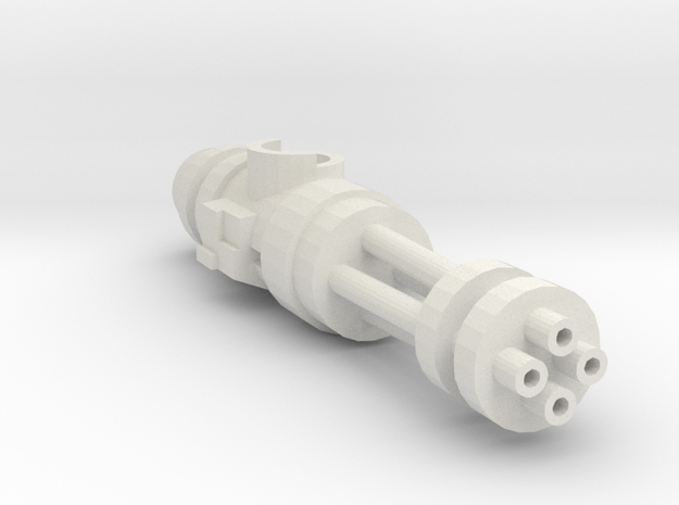 Right mounted SciFi  Burster Cannon in White Natural Versatile Plastic
